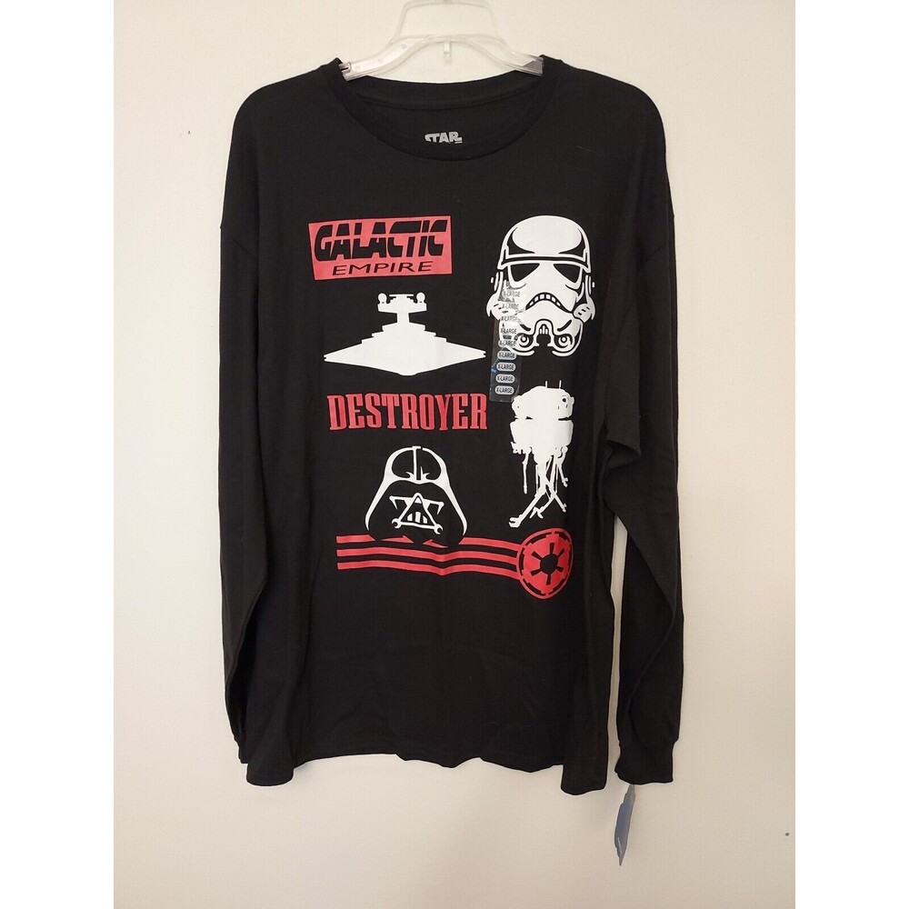 Star Wars Galactic Empire Destroyer Dark Side Men's XL Black Long Sleeve Shirt
